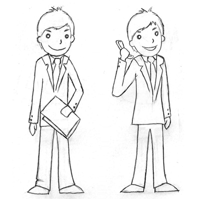 Sugola Illustration Mann Design Exklusive maßgeschneidert personalisiert Individuelle gestaltung Handgemalt